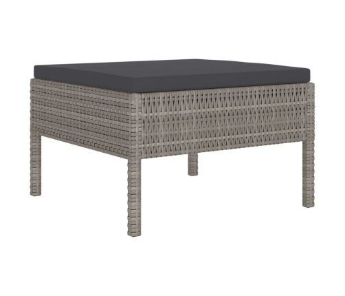 vidaXL 10-daļīgs dārza mēbeļu komplekts, pelēka PE rotangpalma