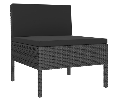 vidaXL 10-daļīgs dārza atpūtas mēbeļu komplekts, melna PE rotangpalma