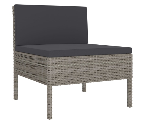 vidaXL 10-daļīgs dārza mēbeļu komplekts, pelēka PE rotangpalma