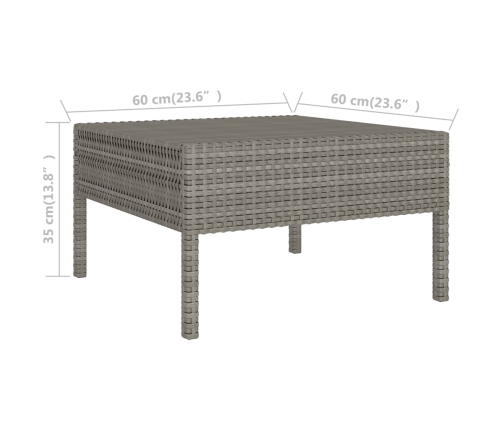 vidaXL 10-daļīgs dārza mēbeļu komplekts, pelēka PE rotangpalma