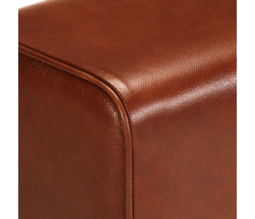 vidaXL vingrošanas buks, 38 cm, brūna dabīgā āda, mango masīvkoks