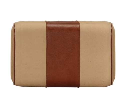 vidaXL vingrošanas buks, 38 cm, brūna dabīgā āda, mango masīvkoks