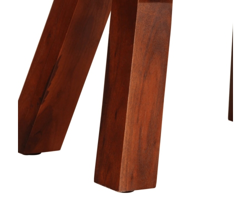 vidaXL vingrošanas buks, 38 cm, brūna dabīgā āda, mango masīvkoks