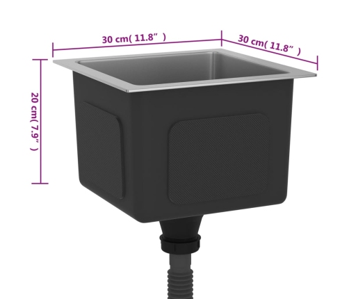 vidaXL virtuves izlietne, nerūsējošs tērauds