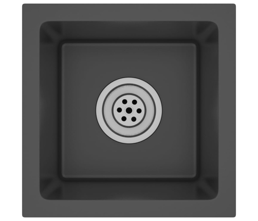 vidaXL virtuves izlietne, nerūsējošs tērauds, melna