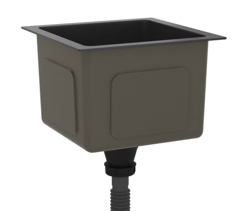 vidaXL virtuves izlietne, nerūsējošs tērauds, melna