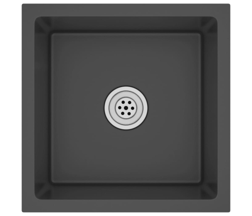 vidaXL virtuves izlietne, nerūsējošs tērauds, melna