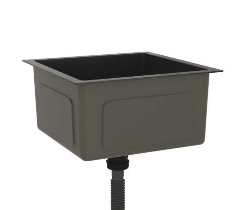 vidaXL virtuves izlietne, nerūsējošs tērauds, melna