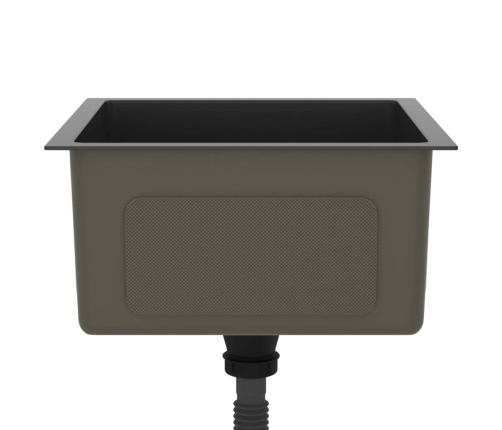 vidaXL virtuves izlietne, nerūsējošs tērauds, melna