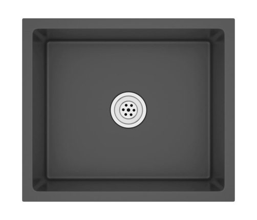 vidaXL virtuves izlietne, nerūsējošs tērauds, melna