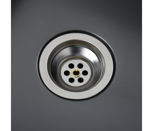 vidaXL virtuves izlietne, nerūsējošs tērauds, melna