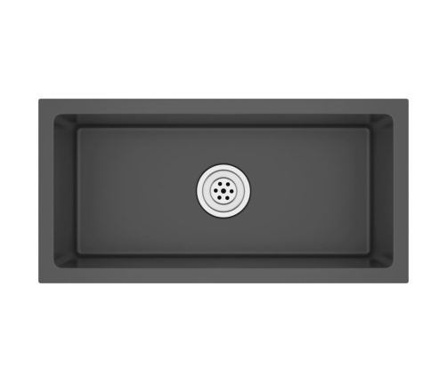 vidaXL virtuves izlietne, nerūsējošs tērauds, melna