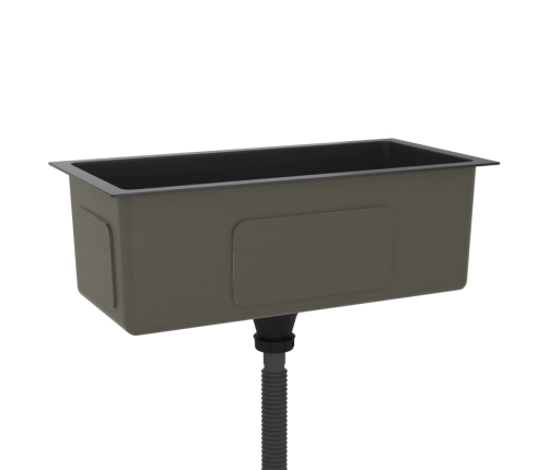 vidaXL virtuves izlietne, nerūsējošs tērauds, melna