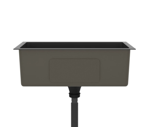 vidaXL virtuves izlietne, nerūsējošs tērauds, melna