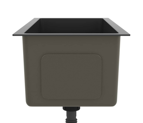 vidaXL virtuves izlietne, nerūsējošs tērauds, melna