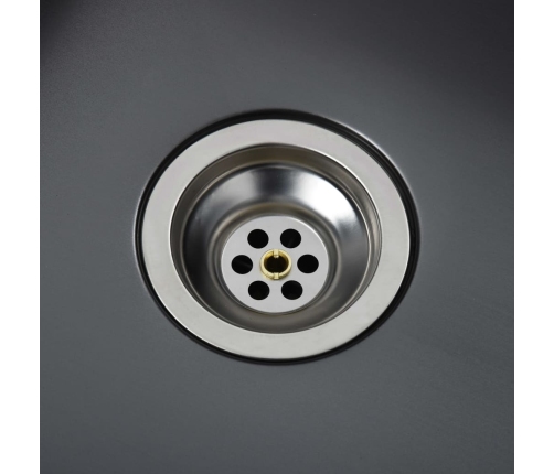 vidaXL virtuves izlietne, nerūsējošs tērauds, melna