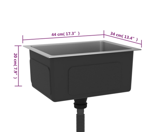 vidaXL virtuves izlietne, nerūsējošs tērauds