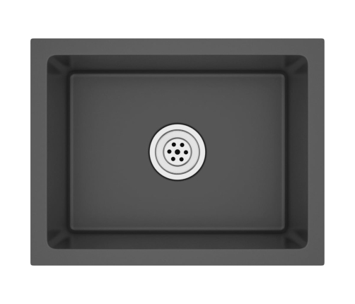 vidaXL virtuves izlietne, nerūsējošs tērauds, melna