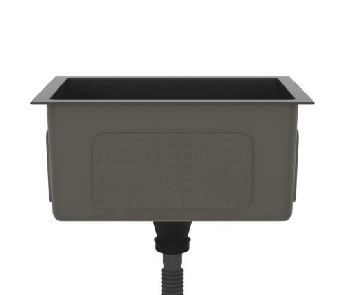 vidaXL virtuves izlietne, nerūsējošs tērauds, melna