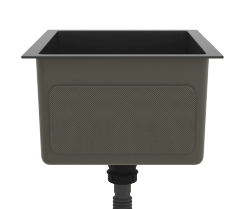 vidaXL virtuves izlietne, nerūsējošs tērauds, melna