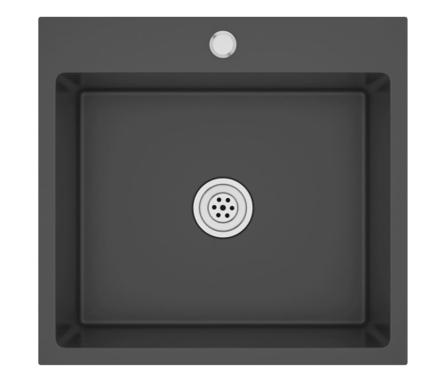 vidaXL virtuves izlietne, nerūsējošs tērauds, melna