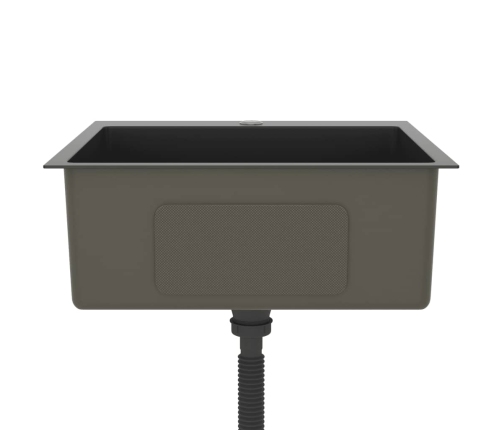 vidaXL virtuves izlietne, nerūsējošs tērauds, melna