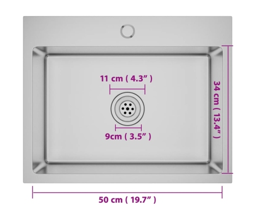 vidaXL virtuves izlietne, nerūsējošs tērauds