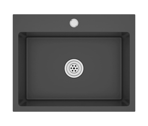 vidaXL virtuves izlietne, nerūsējošs tērauds, melna