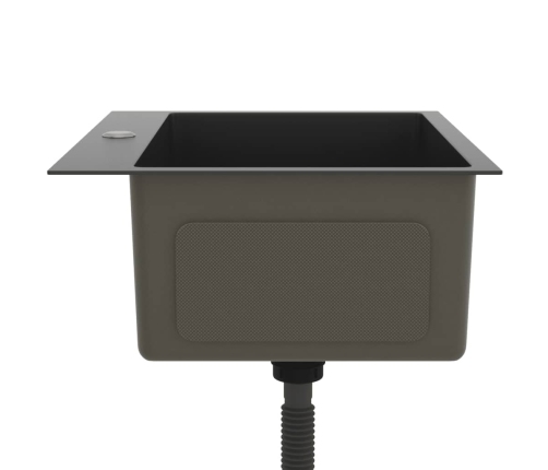 vidaXL virtuves izlietne, nerūsējošs tērauds, melna