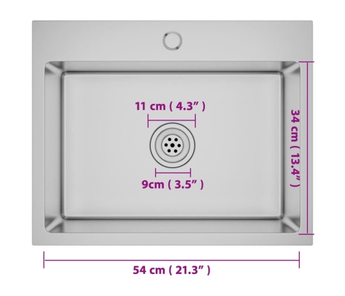 vidaXL virtuves izlietne, nerūsējošs tērauds