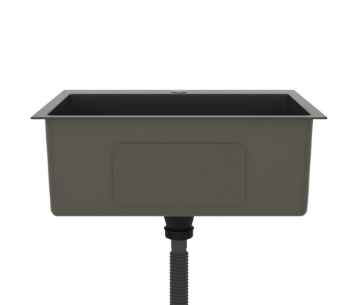 vidaXL virtuves izlietne, nerūsējošs tērauds, melna