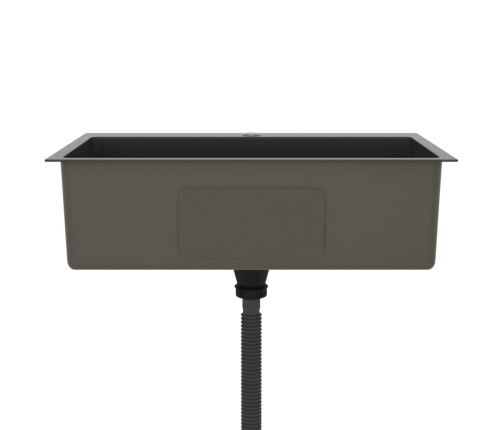 vidaXL virtuves izlietne, nerūsējošs tērauds, melna