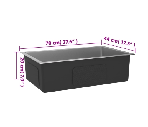 vidaXL virtuves izlietne, nerūsējošs tērauds