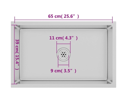 vidaXL virtuves izlietne, nerūsējošs tērauds