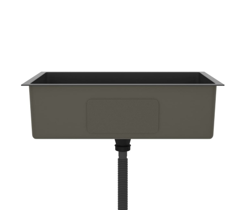 vidaXL virtuves izlietne, nerūsējošs tērauds, melna