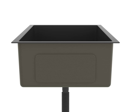 vidaXL virtuves izlietne, nerūsējošs tērauds, melna