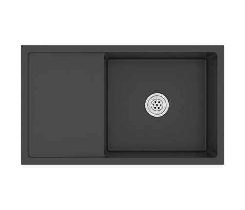 vidaXL virtuves izlietne, nerūsējošs tērauds, melna