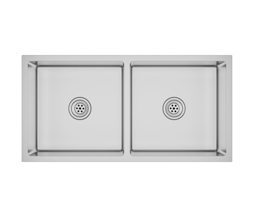 vidaXL virtuves izlietne, nerūsējošs tērauds