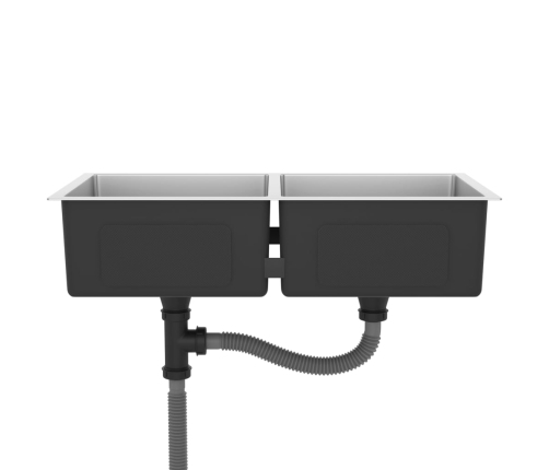 vidaXL virtuves izlietne, nerūsējošs tērauds