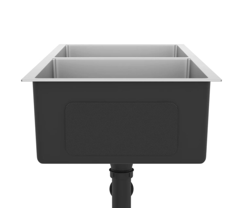 vidaXL virtuves izlietne, nerūsējošs tērauds