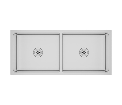 vidaXL virtuves izlietne, nerūsējošs tērauds