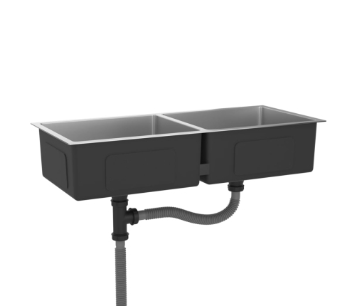 vidaXL virtuves izlietne, nerūsējošs tērauds