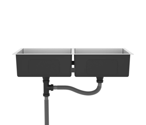 vidaXL virtuves izlietne, nerūsējošs tērauds