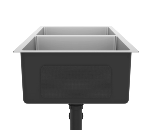 vidaXL virtuves izlietne, nerūsējošs tērauds