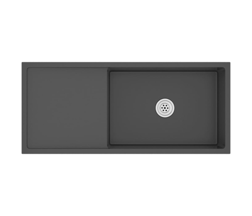 vidaXL virtuves izlietne, nerūsējošs tērauds, melna