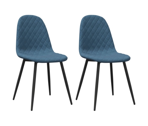 vidaXL virtuves krēsli, 2 gab., zils samts