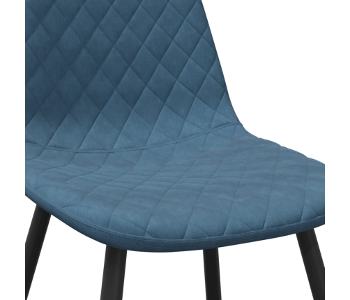 vidaXL virtuves krēsli, 2 gab., zils samts