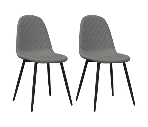 vidaXL virtuves krēsli, 2 gab., gaiši pelēks samts