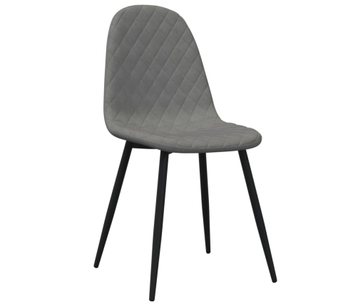 vidaXL virtuves krēsli, 2 gab., gaiši pelēks samts