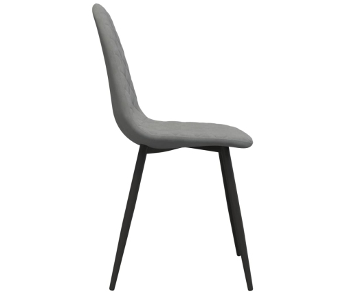 vidaXL virtuves krēsli, 2 gab., gaiši pelēks samts